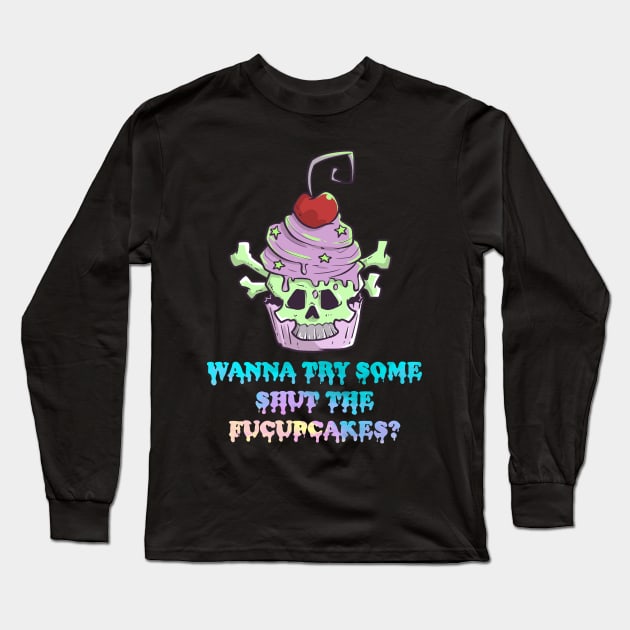 Pastel Goth Cupcake Meme Kawaii Gothic Sarcastic Eboy Egirl Long Sleeve T-Shirt by TellingTales